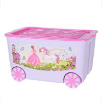 Ящик для игрушек "KidsBox" на колёсах "Принцесса и единорог" 55л 61*40*33 - almadom96.ru - Екатеринбург
