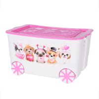 Ящик для игрушек "KidsBox" на колёсах "Собачки" 55л 61*40*33 - almadom96.ru - Екатеринбург