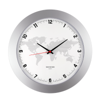 Часы настенные, модель 05, D 305 мм, стекло пластик сферической формы, пластиковый ободок, серебро - almadom96.ru - Екатеринбург